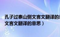 孔子过泰山侧文言文翻译的意思中识的意思（孔子过泰山侧文言文翻译的意思）