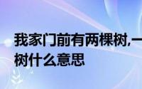 我家门前有两棵树,一颗是枣树,另一颗也是枣树什么意思