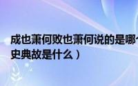 成也萧何败也萧何说的是哪个人物（成也萧何败也萧何的历史典故是什么）