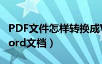 PDF文件怎样转换成Word（PDF怎样转为Word文档）