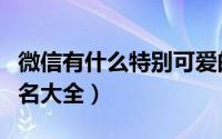 微信有什么特别可爱的昵称（爆炸十足可爱网名大全）