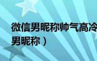 微信男昵称帅气高冷（帅气高冷 好听的微信男昵称）