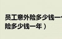 员工意外险多少钱一个月（你知道吗员工意外险多少钱一年）