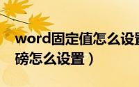 word固定值怎么设置（word行距固定值28磅怎么设置）