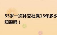 55岁一次补交社保15年多少钱（55岁买社保需交多少钱,你知道吗）