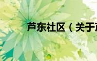 芦东社区（关于芦东社区的简介）