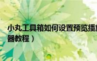 小丸工具箱如何设置预览播放器（小丸工具箱设置预览播放器教程）