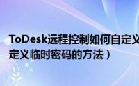 ToDesk远程控制如何自定义临时密码（ToDesk远程控制自定义临时密码的方法）