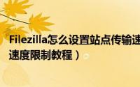 Filezilla怎么设置站点传输速度限制（Filezilla设置站点传输速度限制教程）