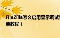 FileZilla怎么启用显示调试菜单（FileZilla启用显示调试菜单教程）