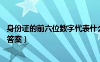 身份证的前六位数字代表什么信息（支付宝蚂蚁庄园1月4日答案）