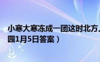 小寒大寒冻成一团这时北方人会猫冬指的是（支付宝蚂蚁庄园1月5日答案）