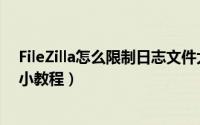 FileZilla怎么限制日志文件大小（FileZilla限制日志文件大小教程）