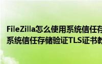 FileZilla怎么使用系统信任存储验证TLS证书（FileZilla使用系统信任存储验证TLS证书教程）