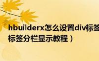 hbuilderx怎么设置div标签分栏显示（hbuilderx设置div标签分栏显示教程）