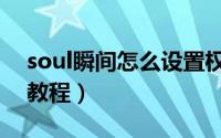 soul瞬间怎么设置权限（soul瞬间设置权限教程）