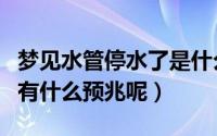 梦见水管停水了是什么意思（梦见水管停水了有什么预兆呢）