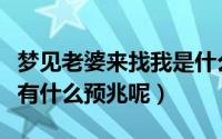 梦见老婆来找我是什么意思（梦见老婆来找我有什么预兆呢）