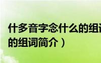 什多音字念什么的组词（关于什多音字念什么的组词简介）