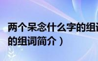 两个呆念什么字的组词（关于两个呆念什么字的组词简介）