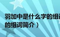 羽加中是什么字的组词（关于羽加中是什么字的组词简介）