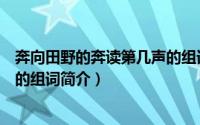 奔向田野的奔读第几声的组词（关于奔向田野的奔读第几声的组词简介）