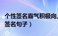 个性签名霸气积极向上（霸气十足励志的个性签名句子）