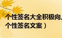 个性签名大全积极向上（励志努力积极向上的个性签名文案）