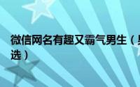 微信网名有趣又霸气男生（男孩有趣霸气好听的微信昵称精选）