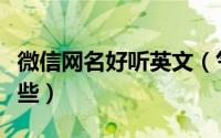 微信网名好听英文（气质好听的英文昵称有哪些）