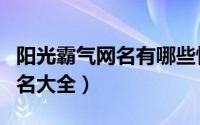 阳光霸气网名有哪些情侣（霸气阳光的情侣网名大全）