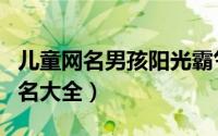 儿童网名男孩阳光霸气（霸气积极的小男孩网名大全）