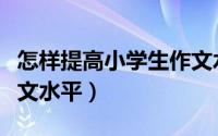 怎样提高小学生作文水平（小学生如何提高作文水平）