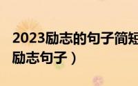 2023励志的句子简短（2023年简短的正能量励志句子）