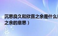 沉思良久和欣喜之余是什么意思（怎么理解沉思良久和欣喜之余的意思）