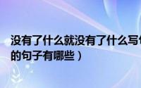 没有了什么就没有了什么写句子（没有了什么就没有了什么的句子有哪些）