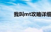 我叫mt攻略详细（我叫mt 攻略）