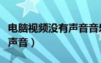 电脑视频没有声音音乐有声音（电脑视频没有声音）