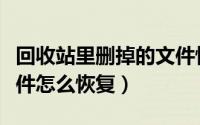 回收站里删掉的文件恢复（从回收站删除的文件怎么恢复）