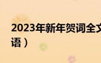 2023年新年贺词全文人民网（小学生新年寄语）