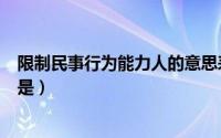 限制民事行为能力人的意思表示（限制民事行为能力人指的是）