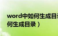 word中如何生成目录并有索引（word中如何生成目录）