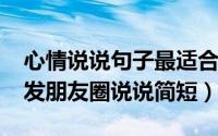 心情说说句子最适合发朋友圈（2022的新年发朋友圈说说简短）