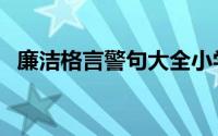 廉洁格言警句大全小学生（廉洁格言警句）