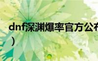 dnf深渊爆率官方公布2020（dnf深渊掉落表）