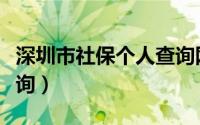 深圳市社保个人查询网站（深圳市社保个人查询）