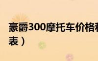 豪爵300摩托车价格和图片（豪爵摩托车价格表）