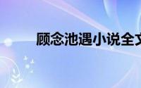 顾念池遇小说全文免费阅读无弹窗