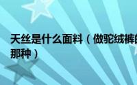 天丝是什么面料（做驼绒裤的面料是什么驼绒裤用的面料是那种）