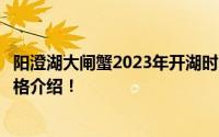 阳澄湖大闸蟹2023年开湖时间：具体什么时候上市？最新价格介绍！